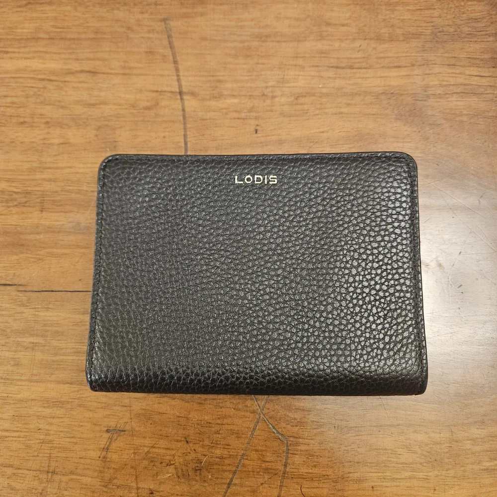 LODIS Kate‎ Mini Zip-Around Wallet Black Leather RFID Protection READ